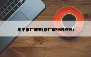 集中推廣成效(推廣取得的成效)