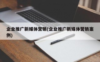 企業(yè)推廣新媒體營(yíng)銷(企業(yè)推廣新媒體營(yíng)銷案例)