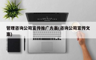 管理咨詢公司宣傳推廣方案(咨詢公司宣傳文案)